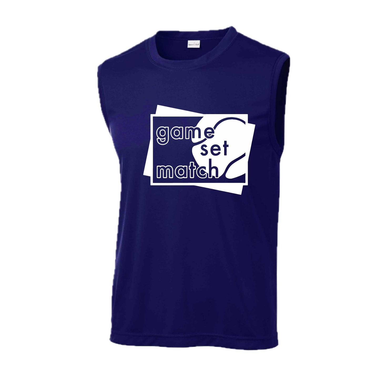 Game Set Match | Men's Sleeveless Athletic Tennis Performance T-Shirt | 100% Polyester