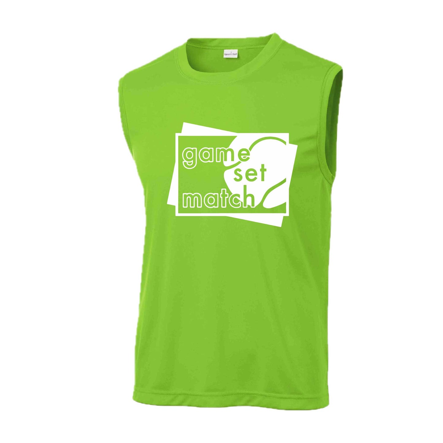 Game Set Match | Men's Sleeveless Athletic Tennis Performance T-Shirt | 100% Polyester