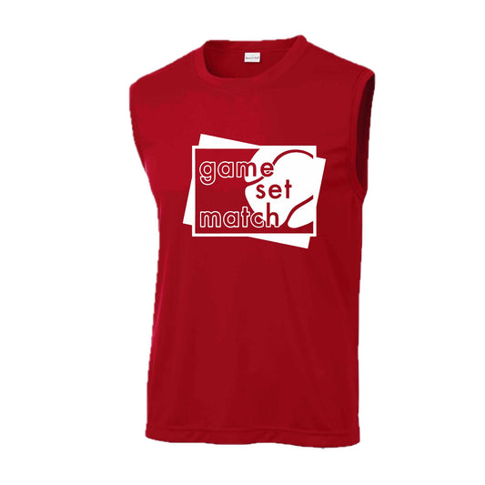 Game Set Match | Men's Sleeveless Athletic Tennis Performance T-Shirt | 100% Polyester