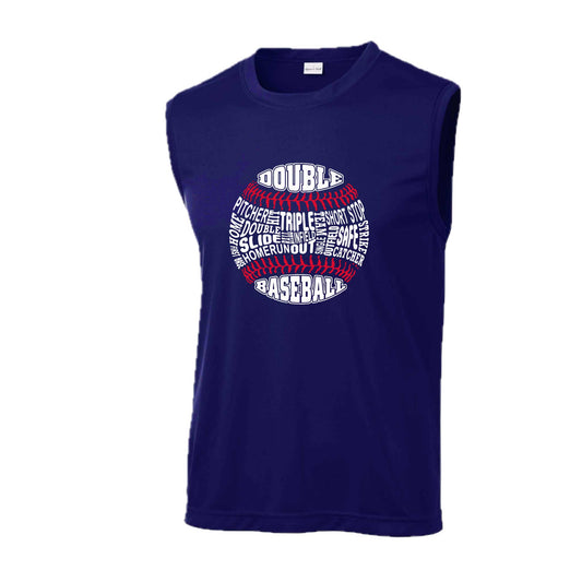Grand Slam | Men's Sleeveless Athletic Baseball Performance T-Shirt | 100% Polyester