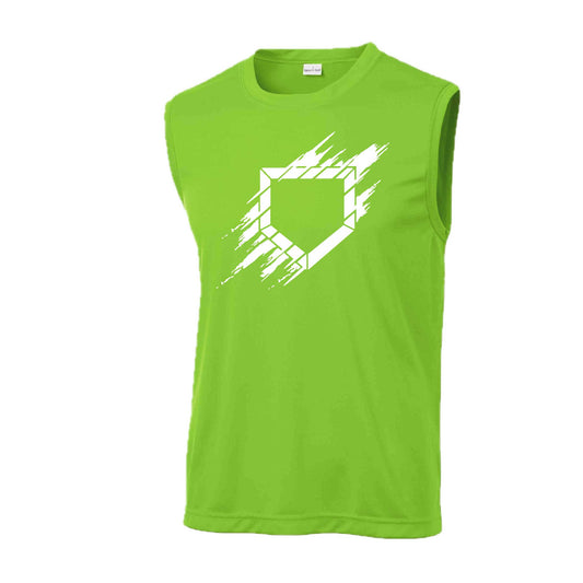 Home Plate | Men's Sleeveless Athletic Baseball Performance T-Shirt | 100% Polyester