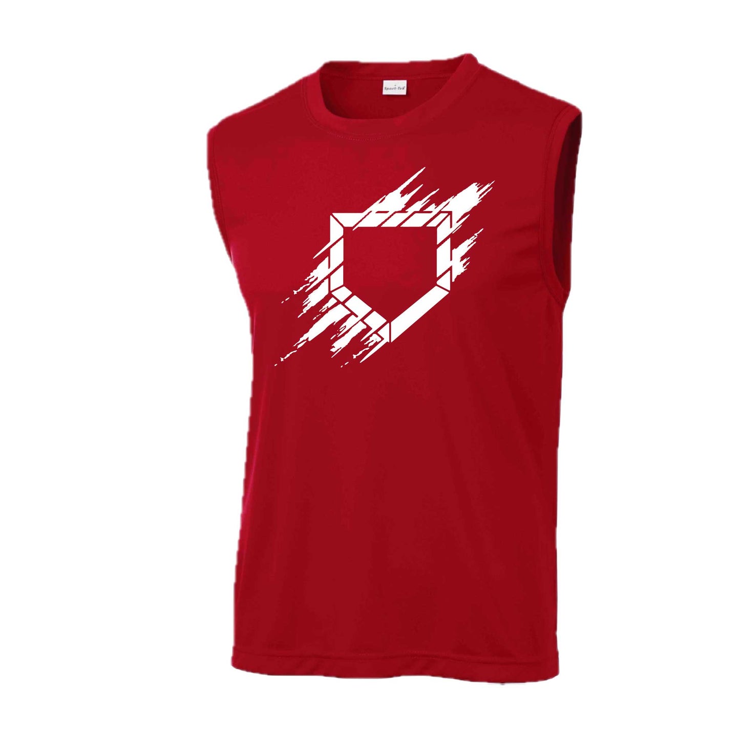 Home Plate | Men's Sleeveless Athletic Baseball Performance T-Shirt | 100% Polyester