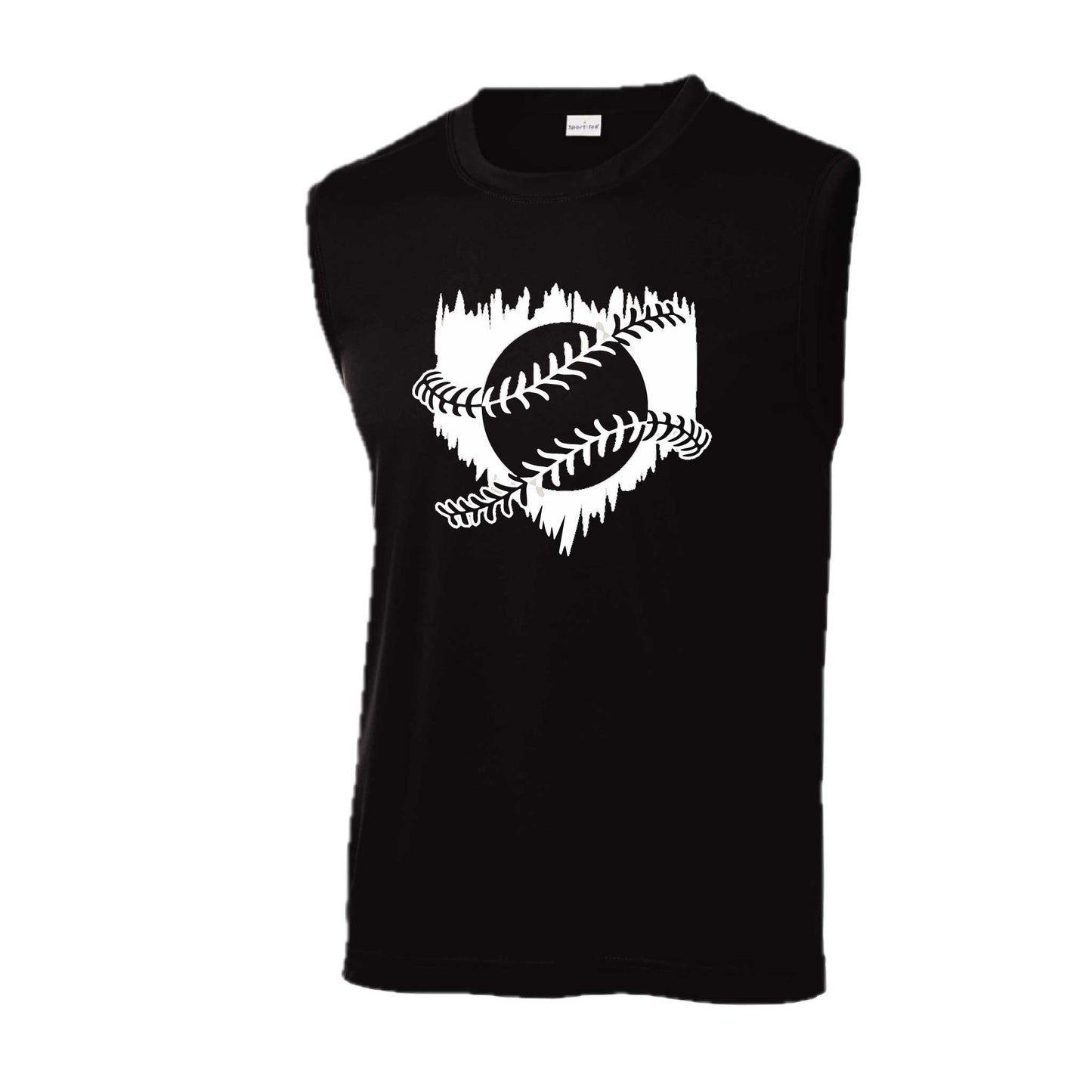 Home Run | Men's Sleeveless Athletic Baseball Performance T-Shirt | 100% Polyester