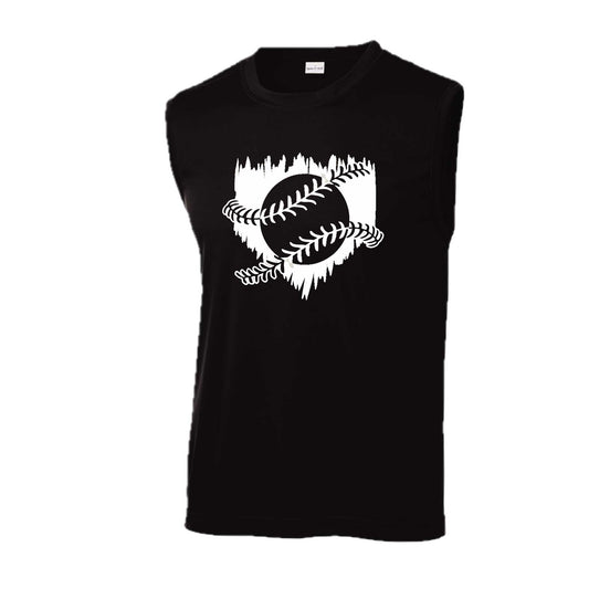 Home Run | Men's Sleeveless Athletic Baseball Performance T-Shirt | 100% Polyester