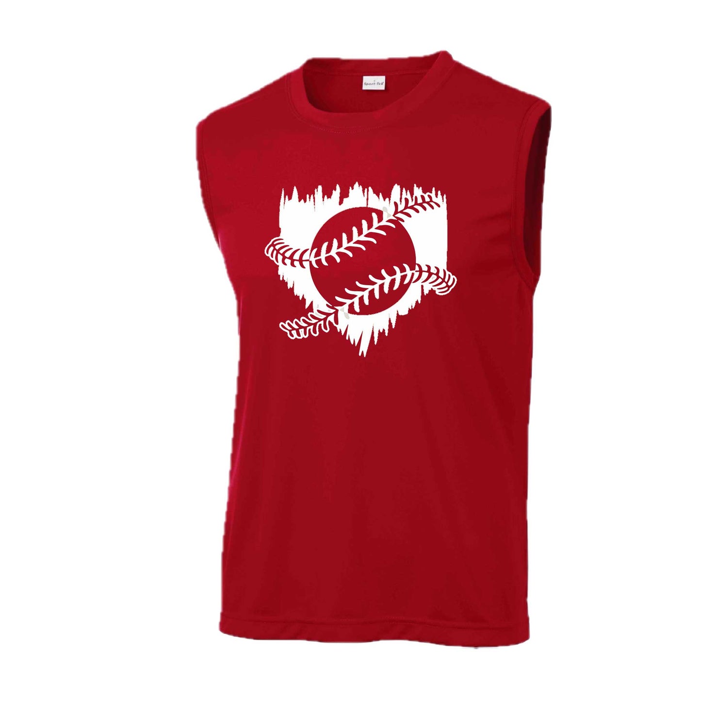 Home Run | Men's Sleeveless Athletic Baseball Performance T-Shirt | 100% Polyester