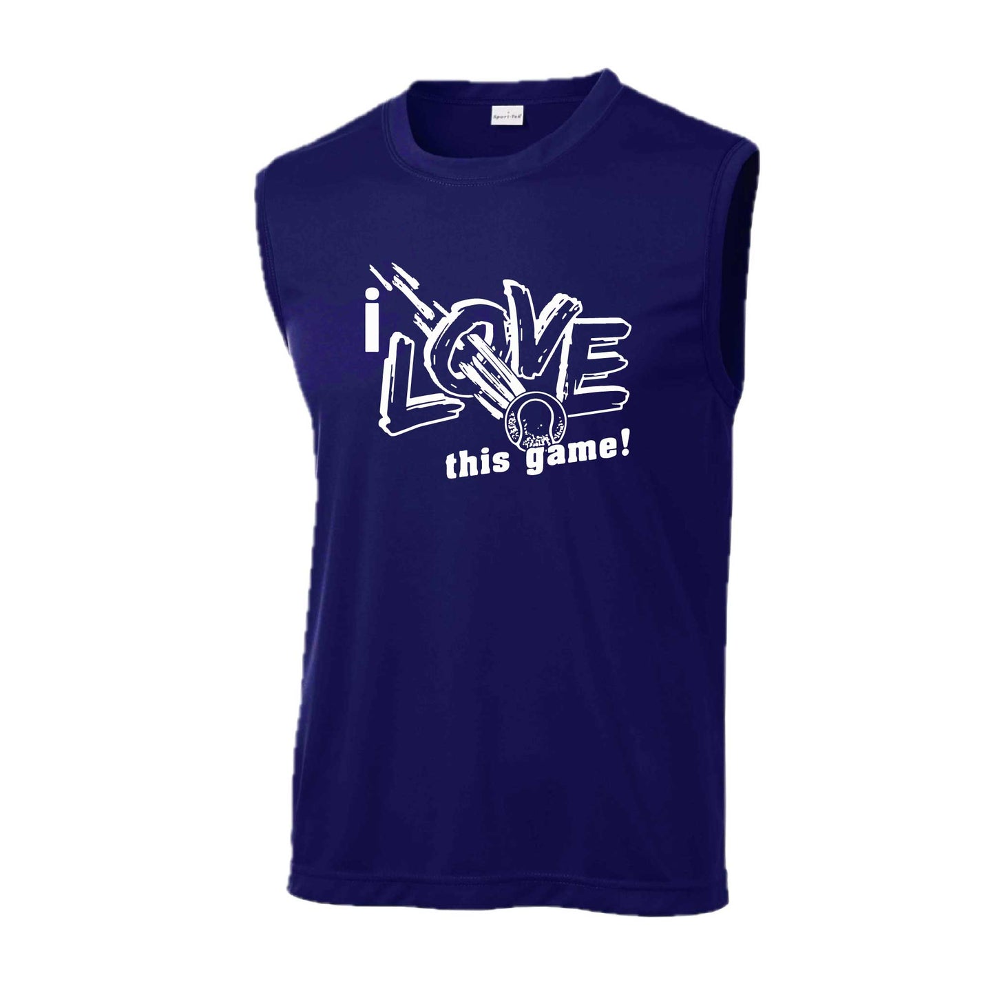 I Love This Game | Men's Sleeveless Athletic Tennis Performance T-Shirt | 100% Polyester