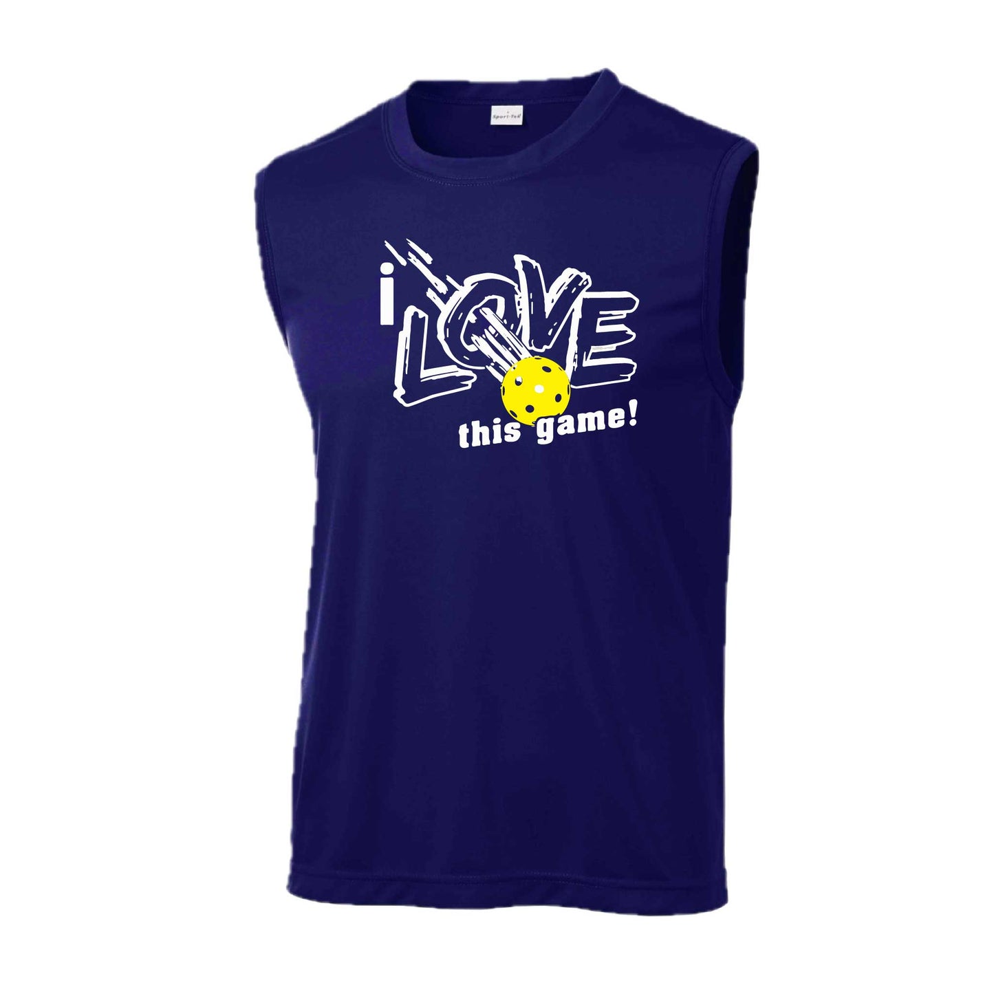 I Love This Game | Men's Sleeveless Athletic Pickleball Performance T-Shirt | 100% Polyester