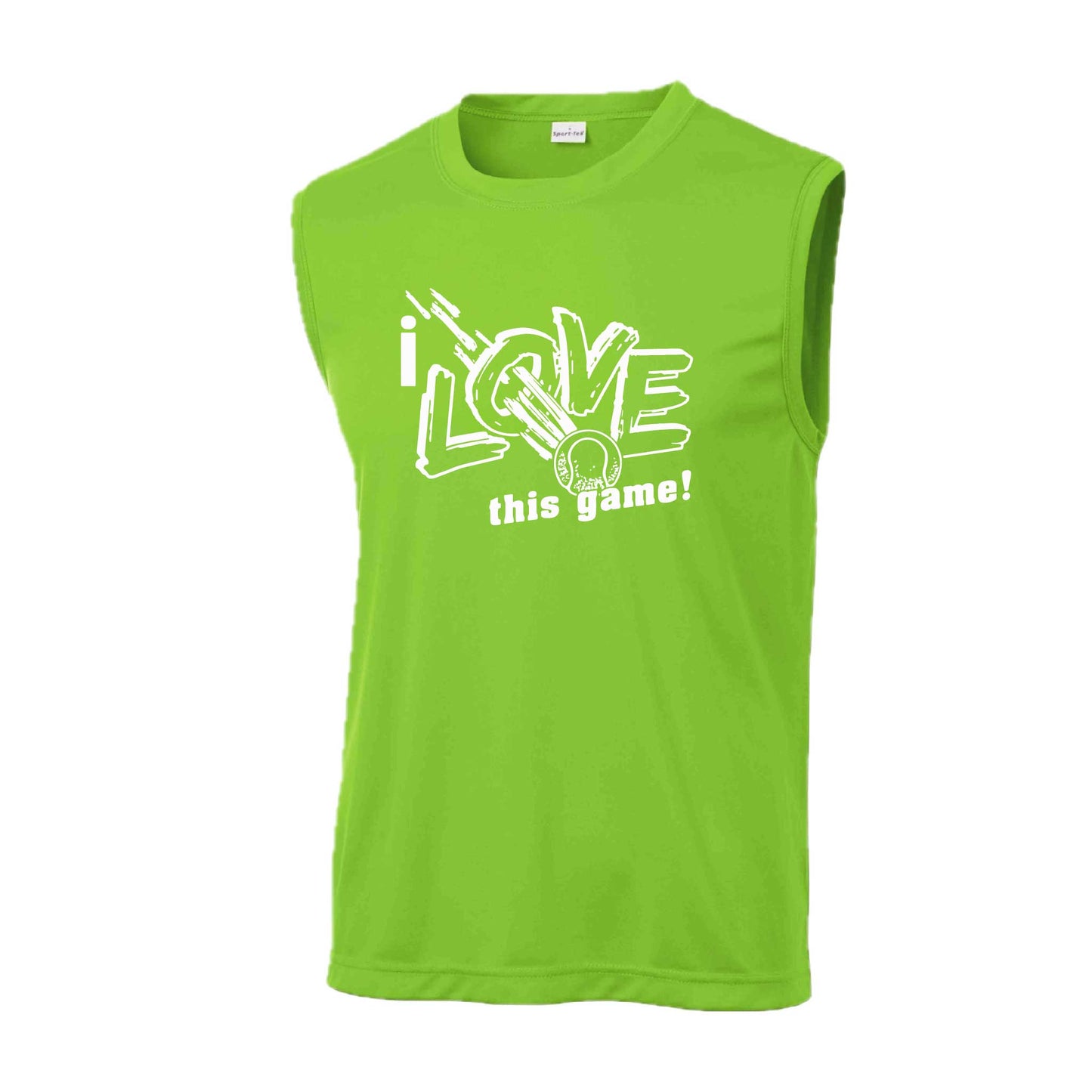 I Love This Game | Men's Sleeveless Athletic Tennis Performance T-Shirt | 100% Polyester