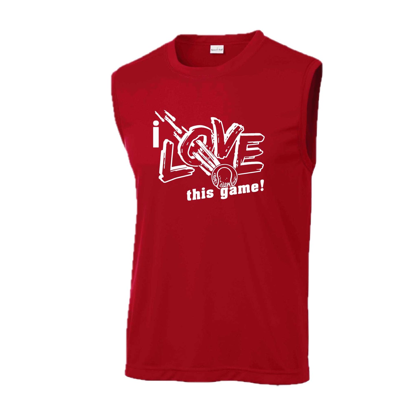 I Love This Game | Men's Sleeveless Athletic Tennis Performance T-Shirt | 100% Polyester