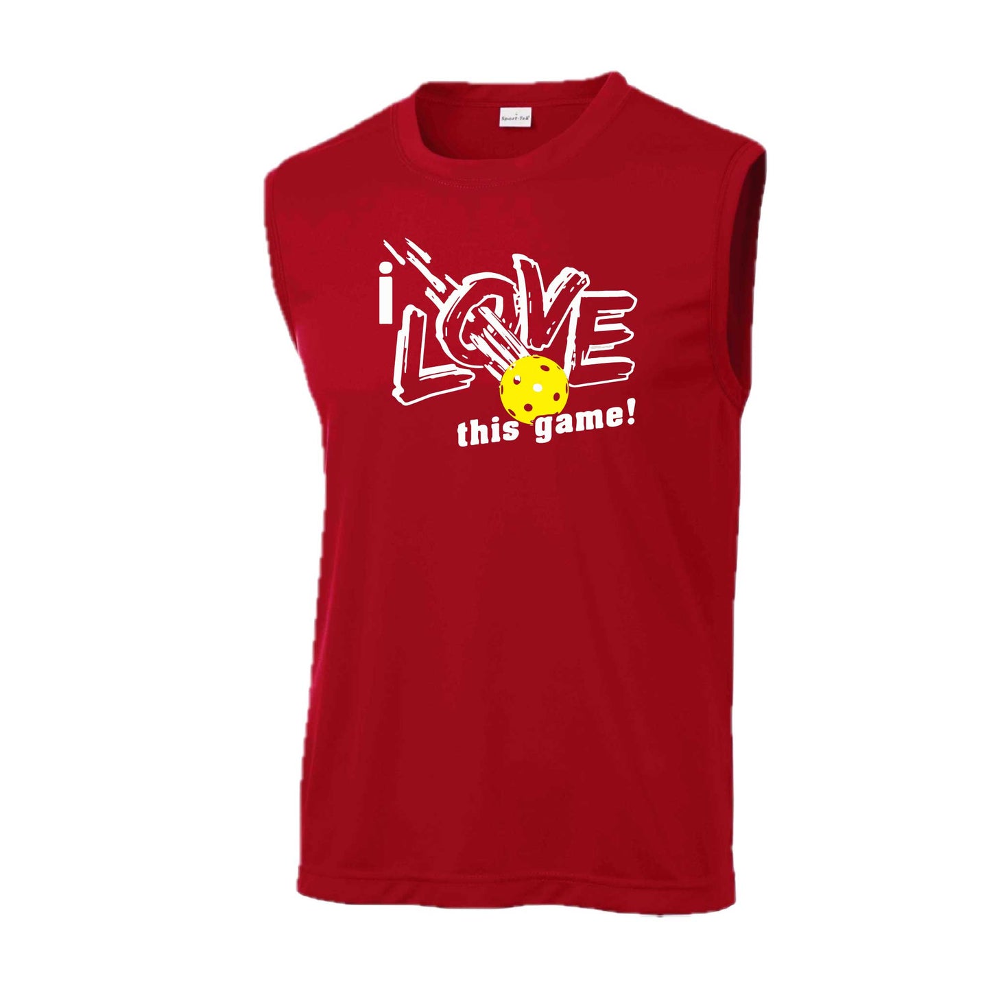 I Love This Game | Men's Sleeveless Athletic Pickleball Performance T-Shirt | 100% Polyester