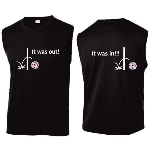 It Was Out! It Was In! (Pickleballs Patriotic Stars) | Men's Sleeveless Athletic Performance T-Shirt | 100% Polyester