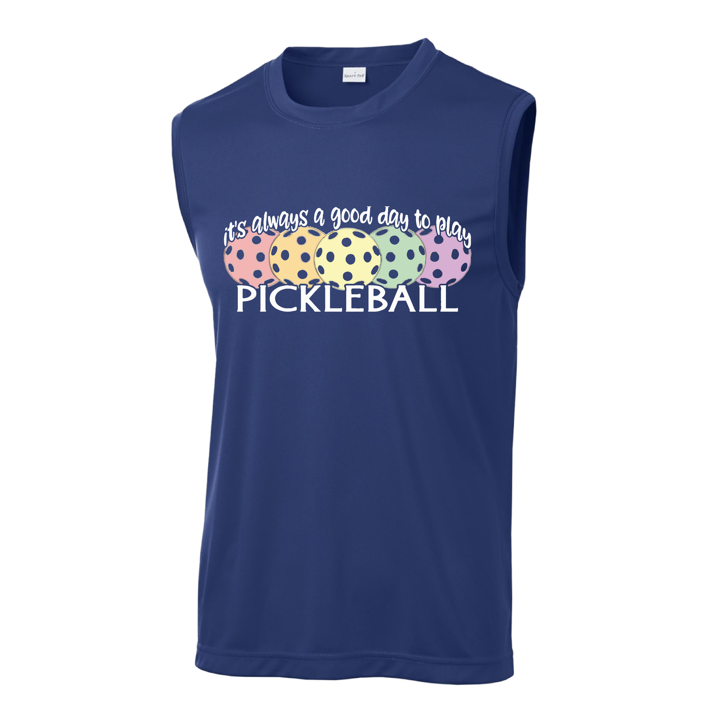 It's Always a Good Day to Play Pickleball | Men's Sleeveless Athletic Shirt | 100% Polyester