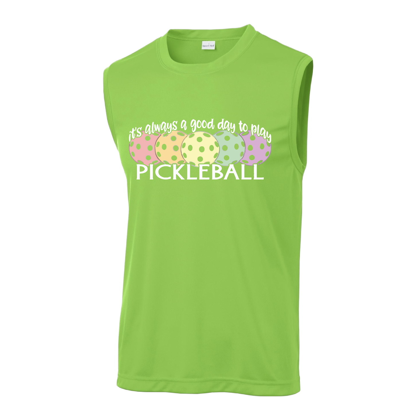 It's Always a Good Day to Play Pickleball | Men's Sleeveless Athletic Shirt | 100% Polyester