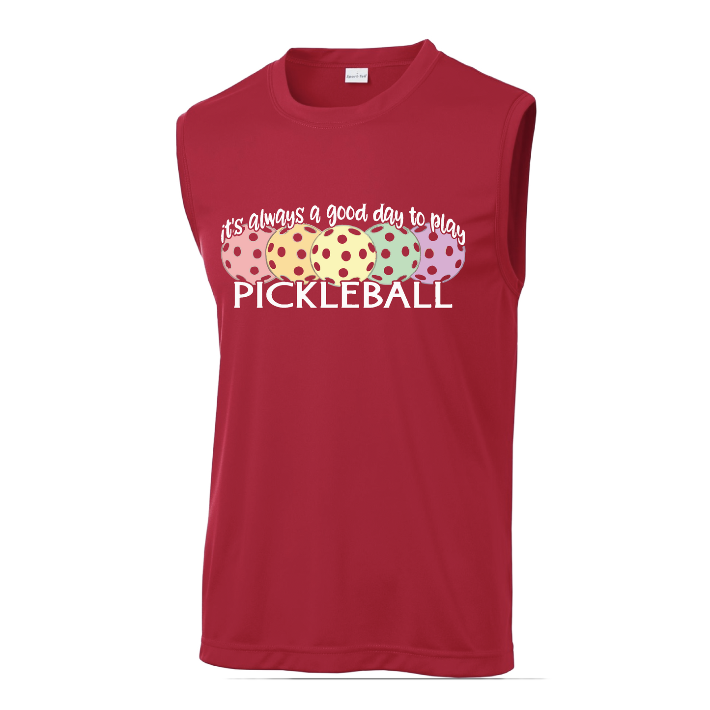 It's Always a Good Day to Play Pickleball | Men's Sleeveless Athletic Shirt | 100% Polyester