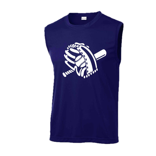 Baseball Mitt | Men's Sleeveless Athletic Baseball Performance T-Shirt | 100% Polyester