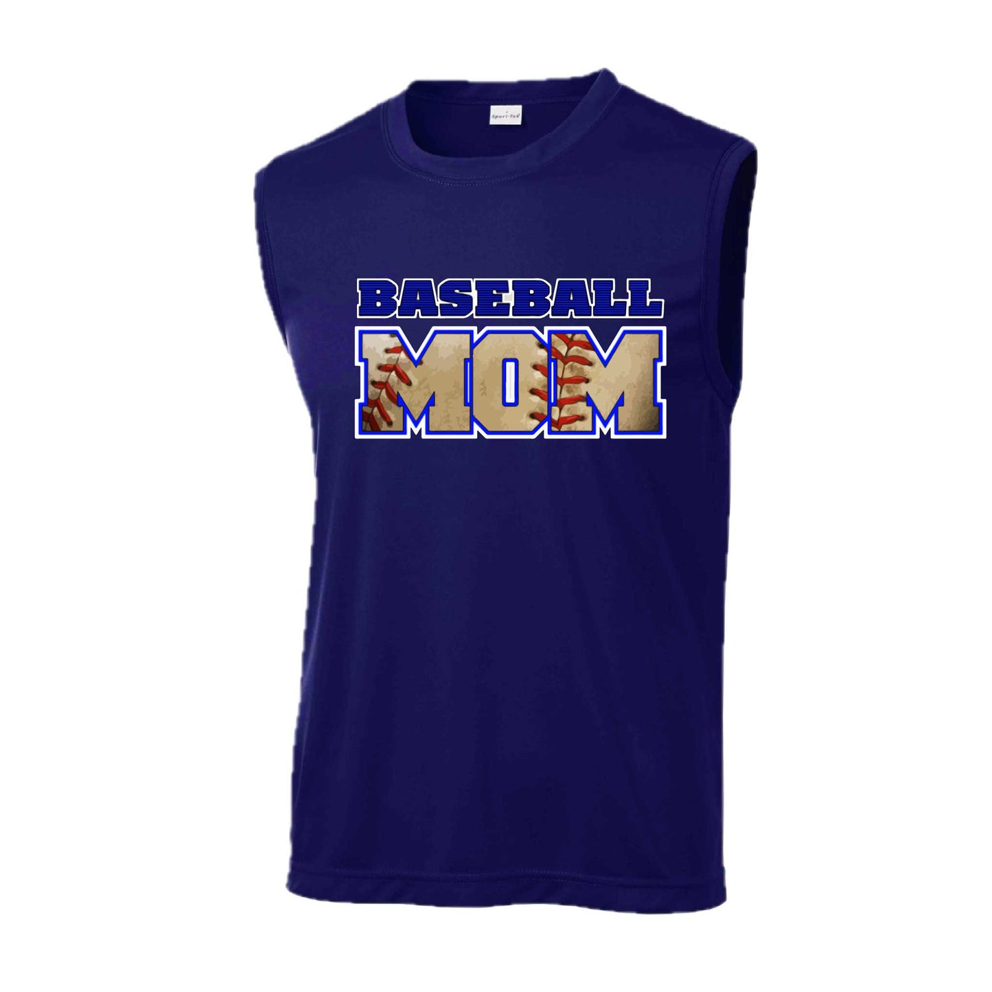 Baseball Mom | Men's Sleeveless Athletic Baseball Performance T-Shirt | 100% Polyester