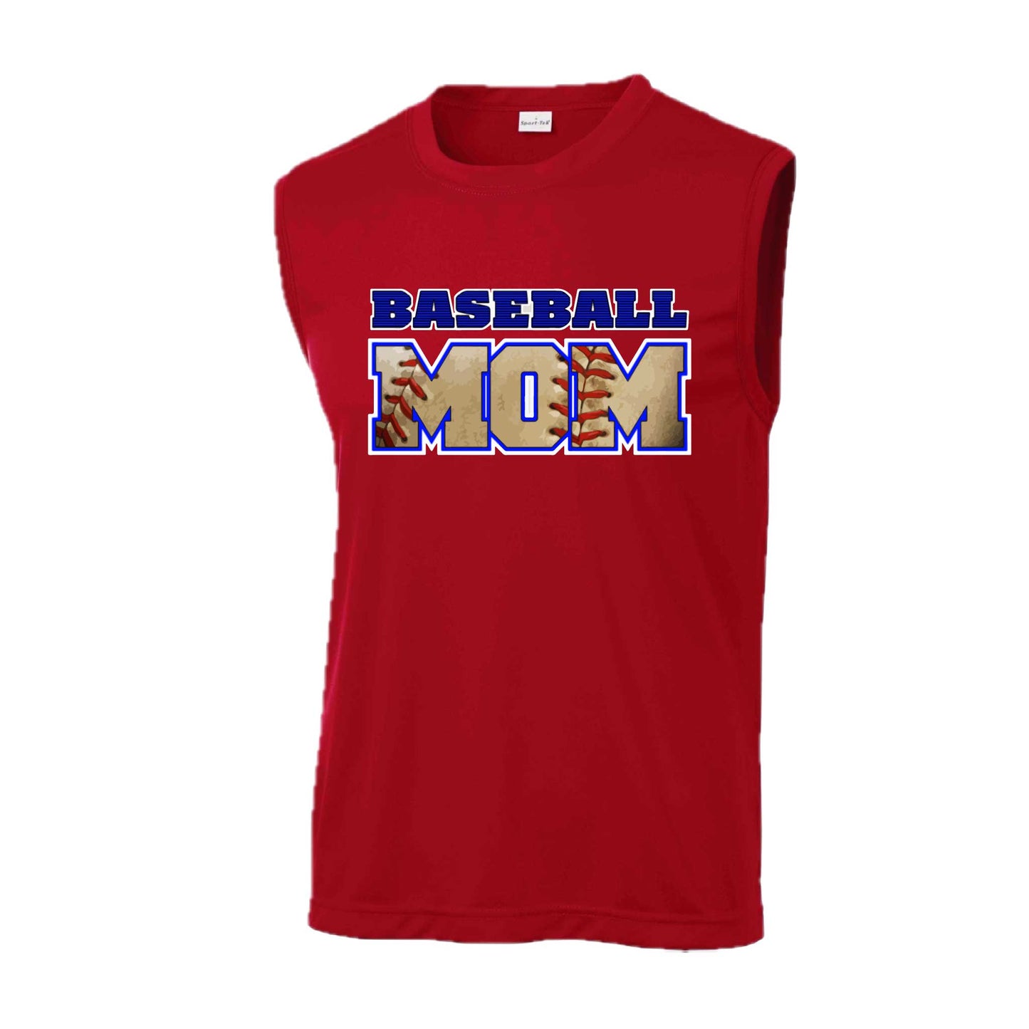 Baseball Mom | Men's Sleeveless Athletic Baseball Performance T-Shirt | 100% Polyester