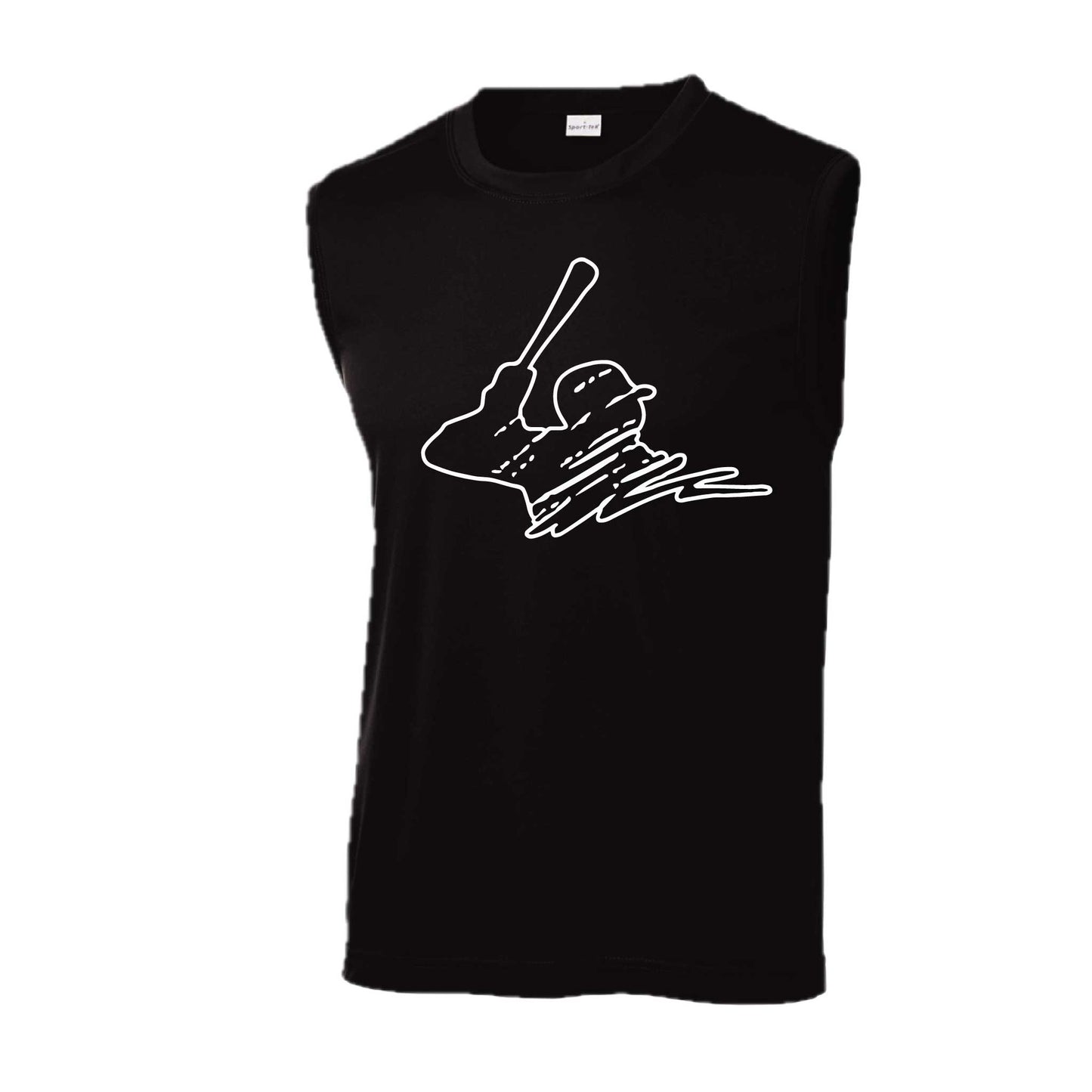 Baseball Player | Men's Sleeveless Athletic Baseball Performance T-Shirt | 100% Polyester