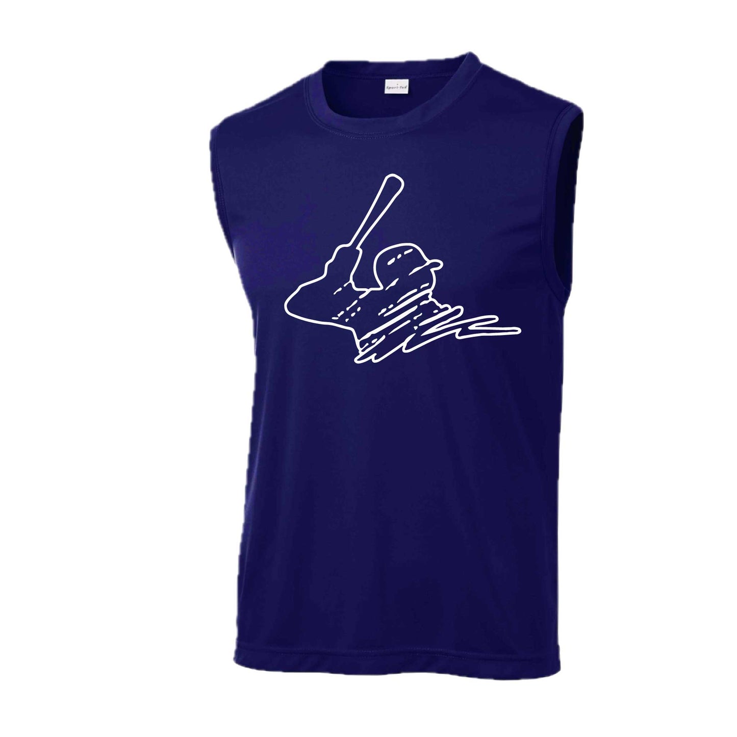 Baseball Player | Men's Sleeveless Athletic Baseball Performance T-Shirt | 100% Polyester