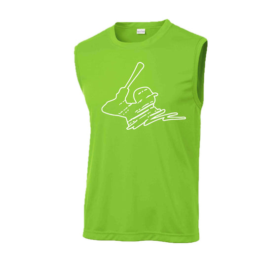 Baseball Player | Men's Sleeveless Athletic Baseball Performance T-Shirt | 100% Polyester
