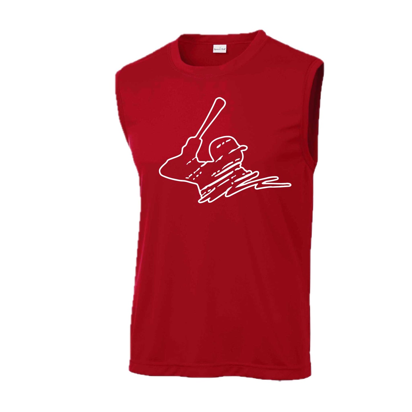 Baseball Player | Men's Sleeveless Athletic Baseball Performance T-Shirt | 100% Polyester