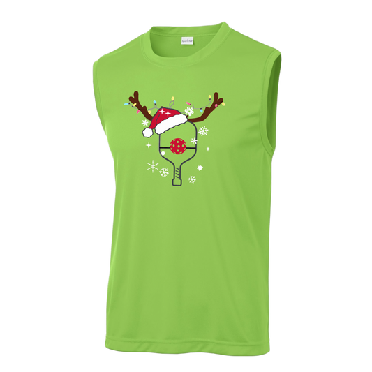 Rudolph The Pickling Reindeer Paddle | Men's Sleeveless Athletic Shirt | 100% Polyester