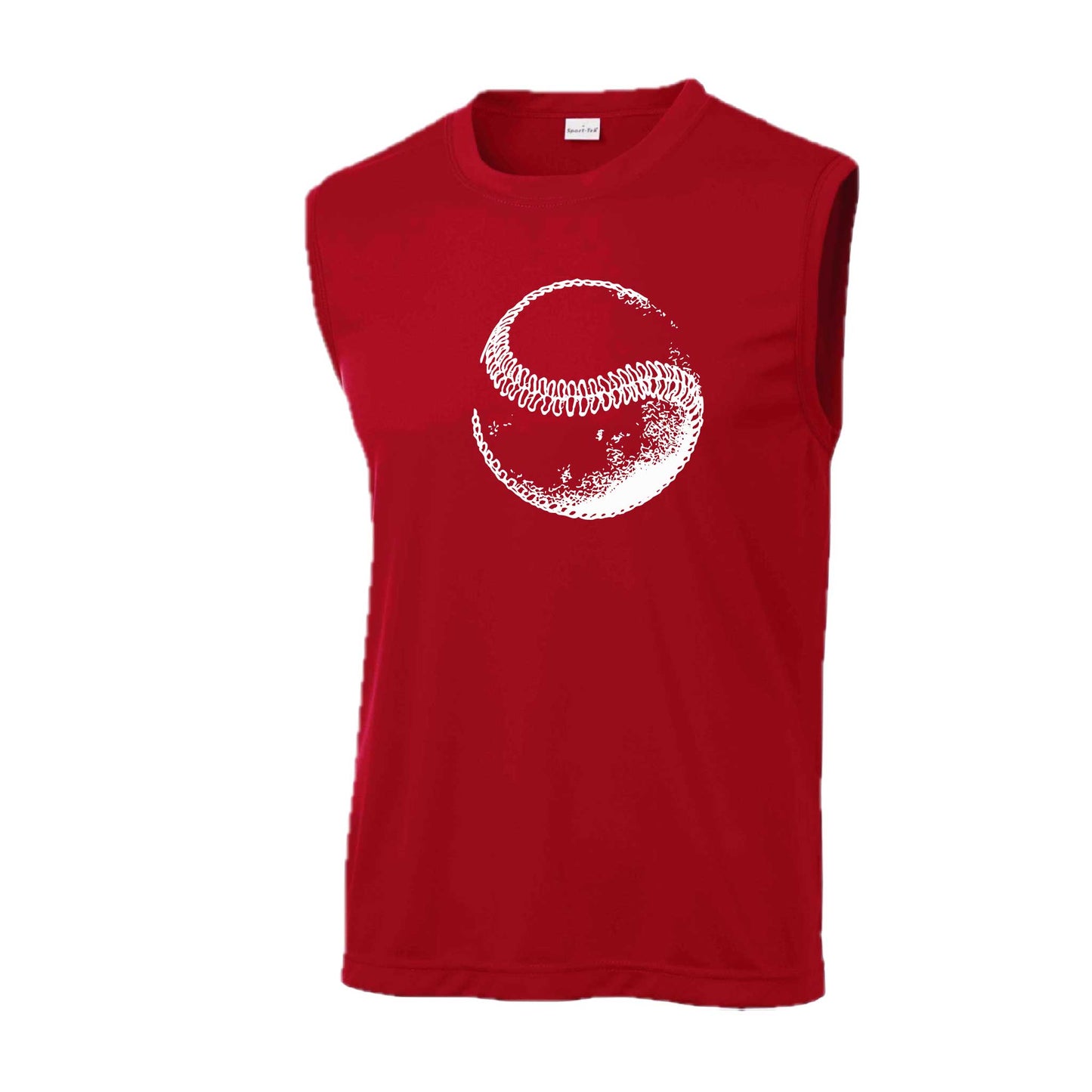 Retro Curveball | Men's Sleeveless Athletic Baseball Performance T-Shirt | 100% Polyester