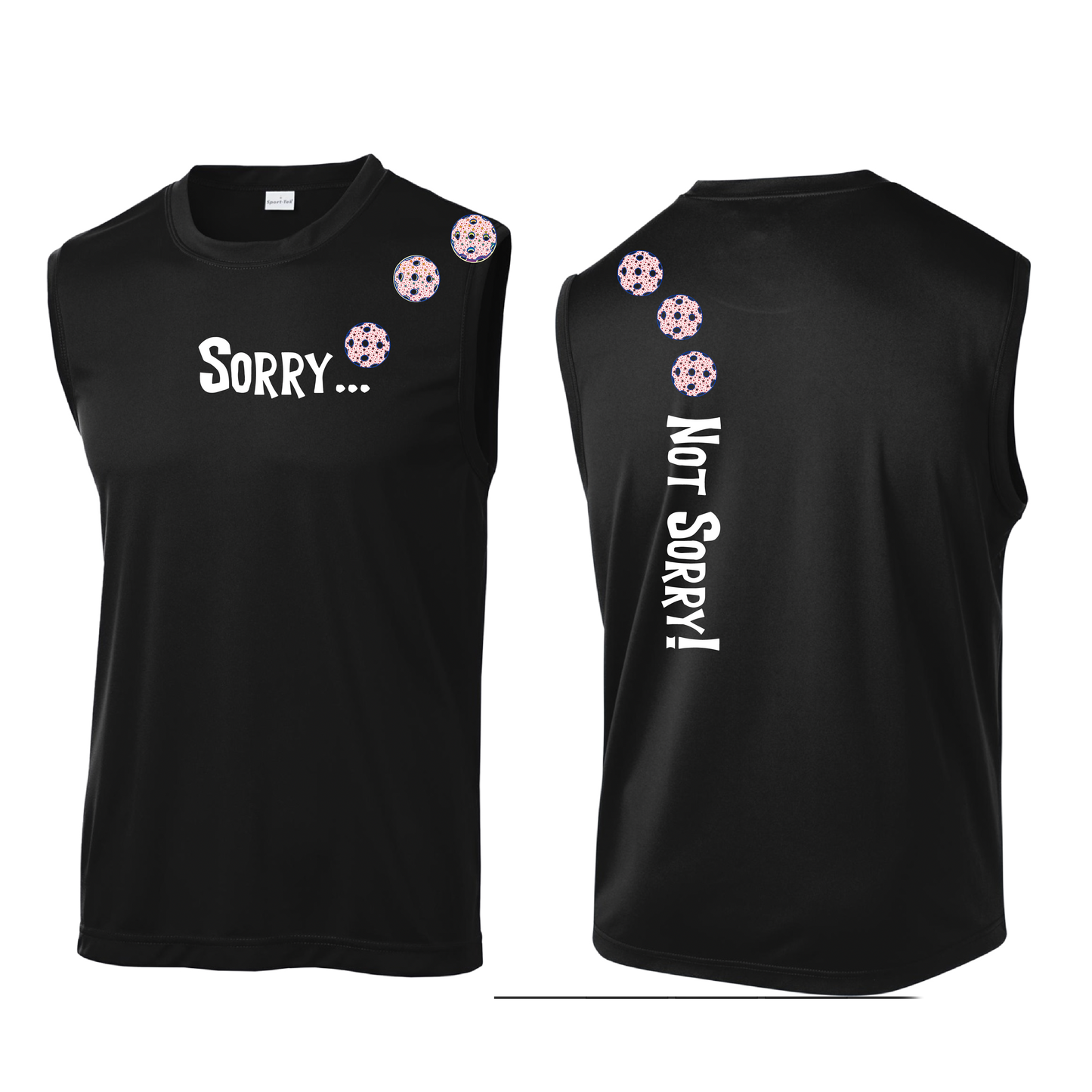 Sorry Not Sorry (Pickleballs With Stars) | Men's Sleeveless Athletic Shirt | 100% Polyester