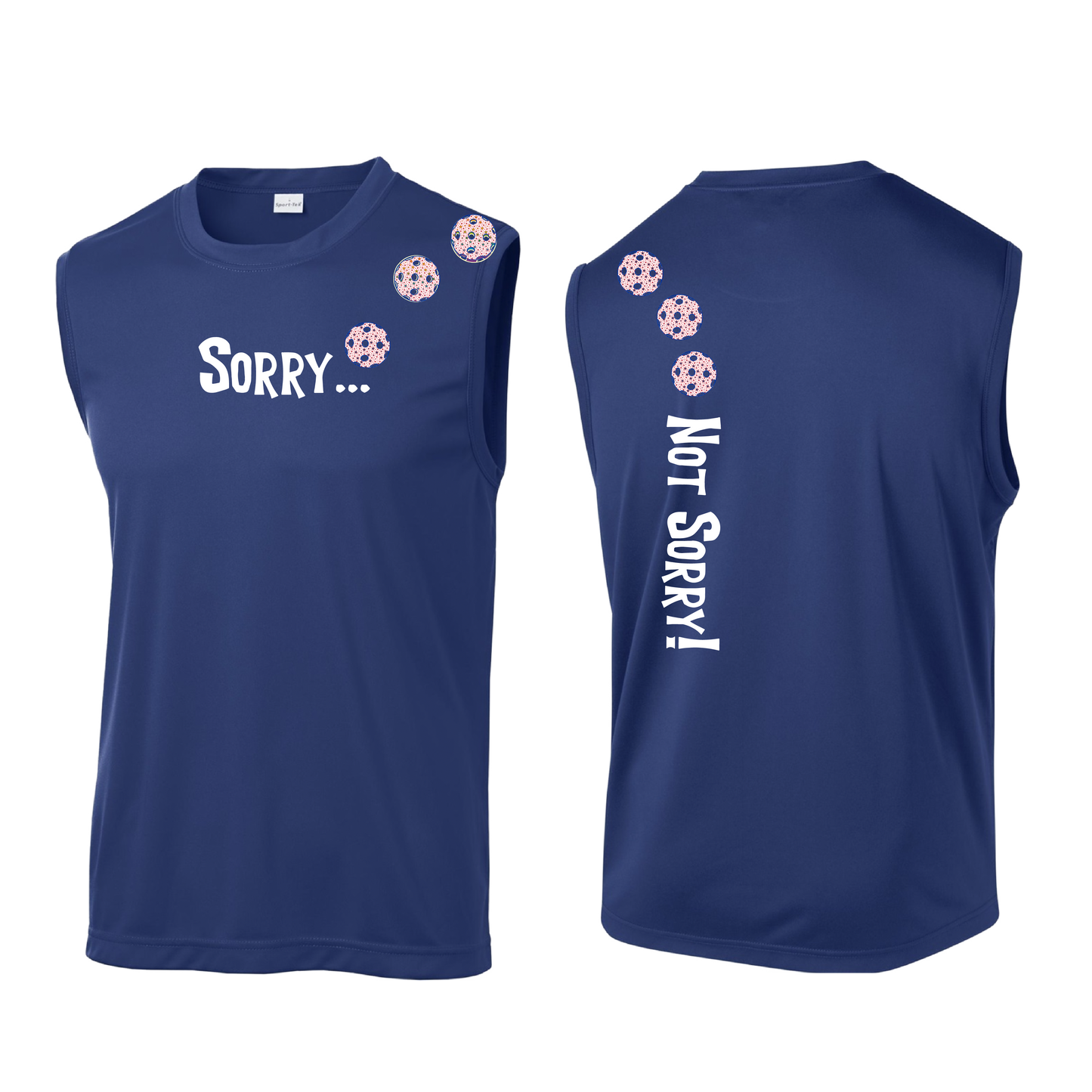 Sorry Not Sorry (Pickleballs With Stars) | Men's Sleeveless Athletic Shirt | 100% Polyester