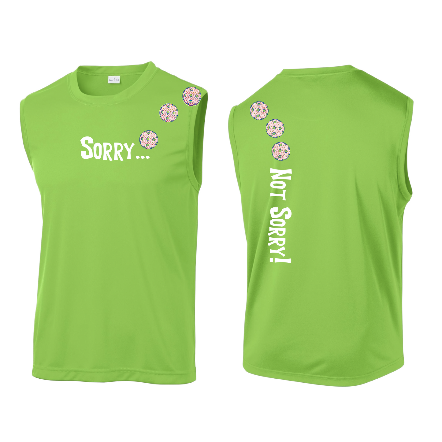 Sorry Not Sorry (Pickleballs With Stars) | Men's Sleeveless Athletic Shirt | 100% Polyester