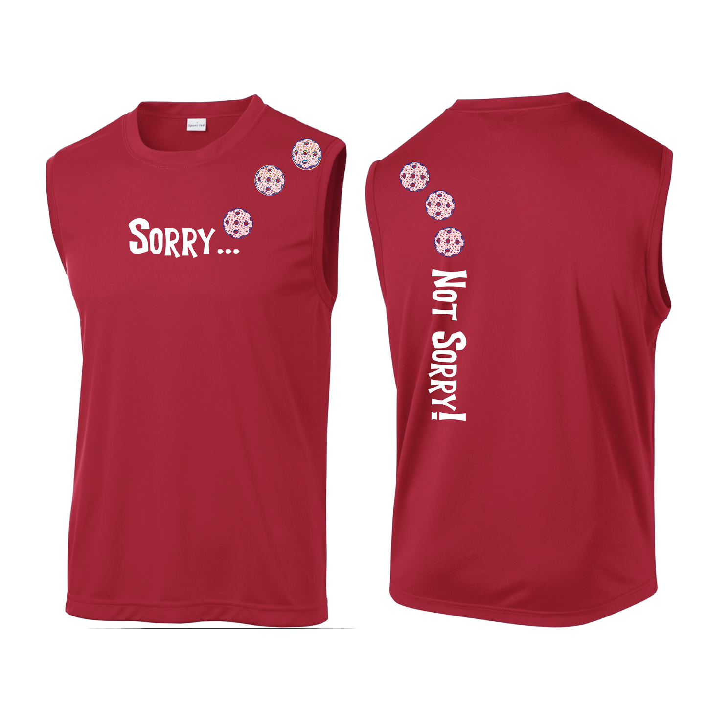 Sorry Not Sorry (Pickleballs With Stars) | Men's Sleeveless Athletic Shirt | 100% Polyester