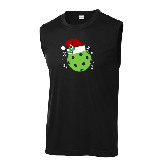 Santa Hat | Men's Sleeveless Athletic Shirt | 100% Polyester