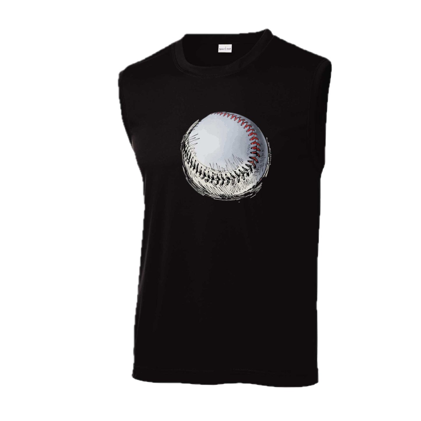 Baseball Sketched | Men's Sleeveless Athletic Baseball Performance T-Shirt | 100% Polyester