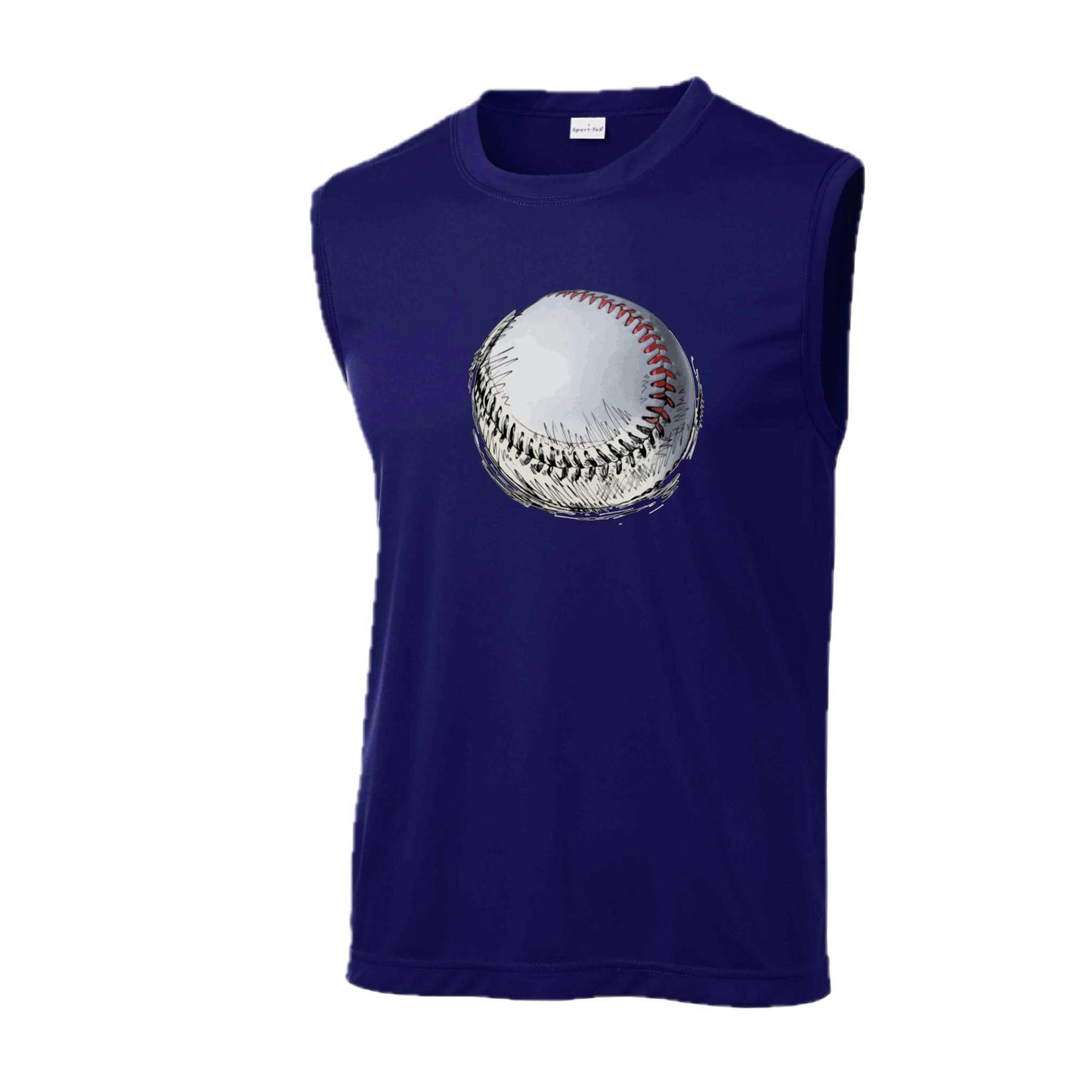 Baseball Sketched | Men's Sleeveless Athletic Baseball Performance T-Shirt | 100% Polyester