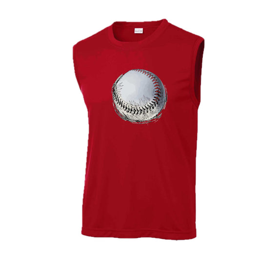 Baseball Sketched | Men's Sleeveless Athletic Baseball Performance T-Shirt | 100% Polyester