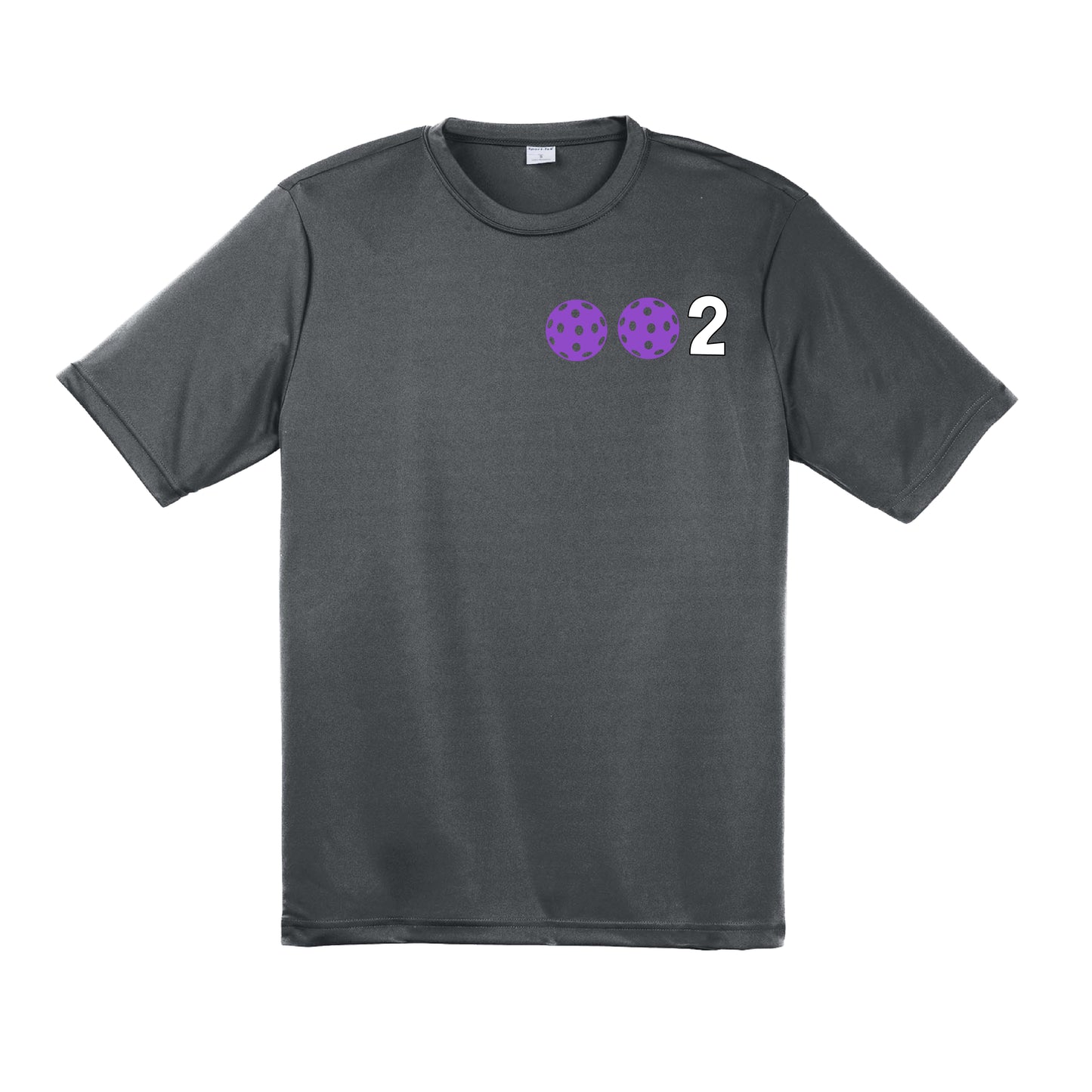 002 With Pickleballs (Purple Rainbow Pink) Customizable | Men's Short Sleeve Pickleball Shirt | 100% Polyester