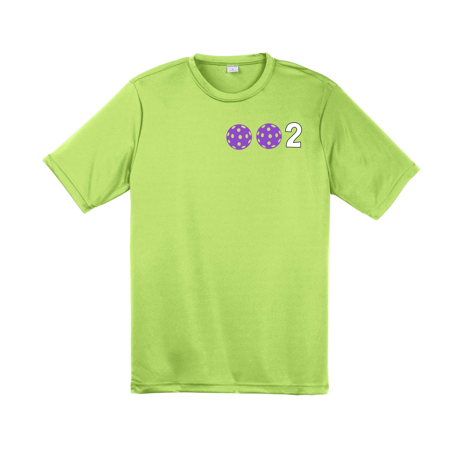 002 With Pickleballs (Purple Rainbow Pink) Customizable | Men's Short Sleeve Pickleball Shirt | 100% Polyester