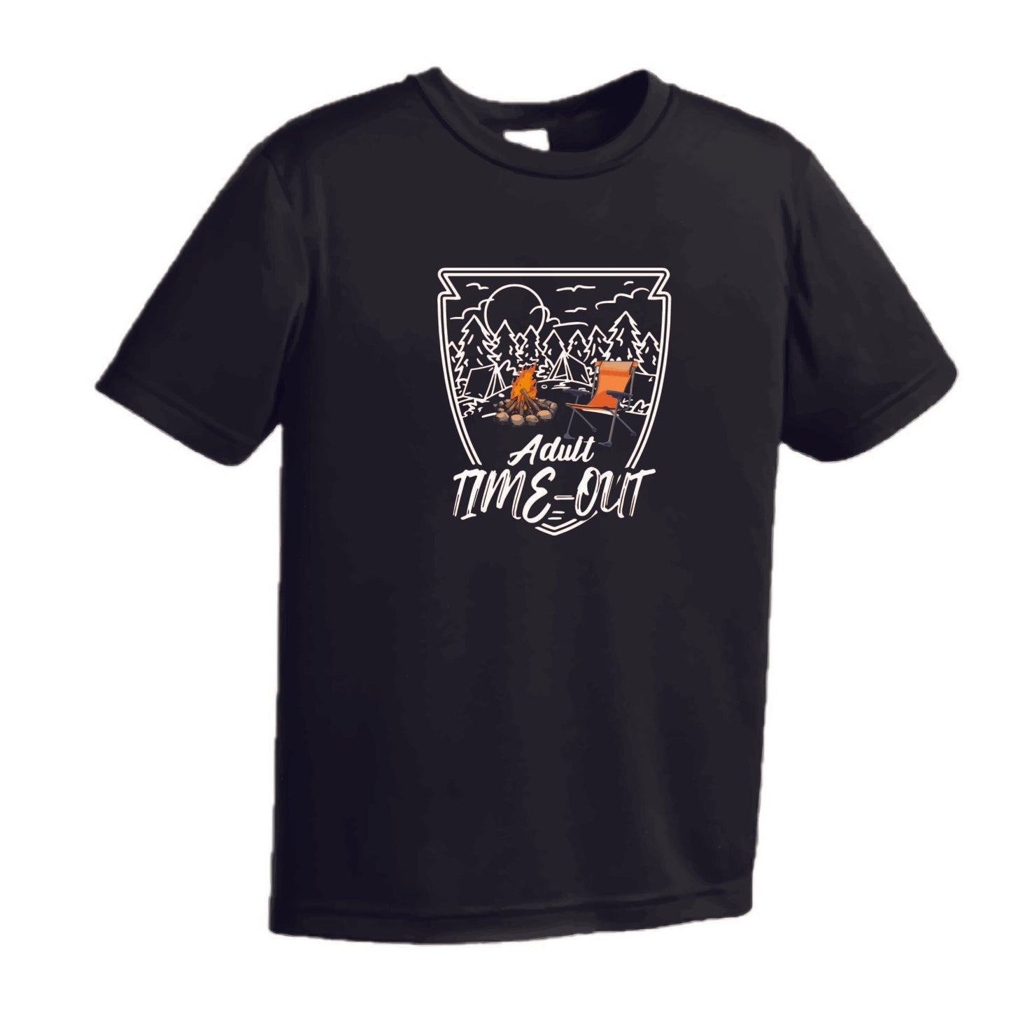 Adult Time Out | Men's Short Sleeve Camping T-Shirt | 100% Polyester