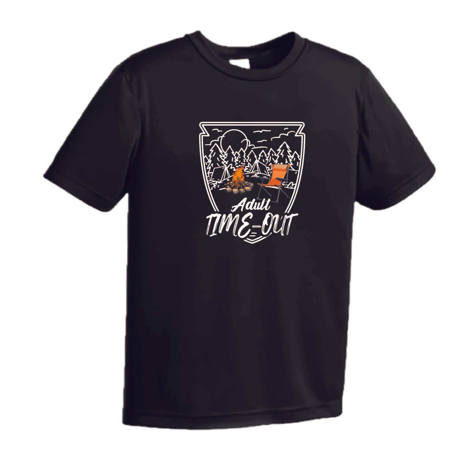 Adult Time Out | Men's Short Sleeve Camping T-Shirt | 100% Polyester