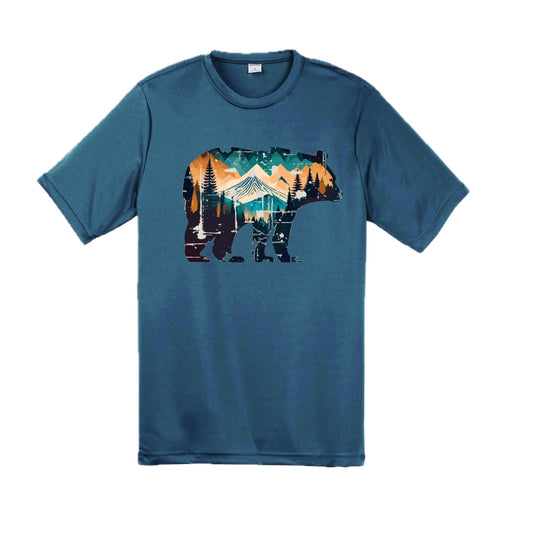 Bear Mountain | Men's Short Sleeve Camping T-Shirt | 100% Polyester