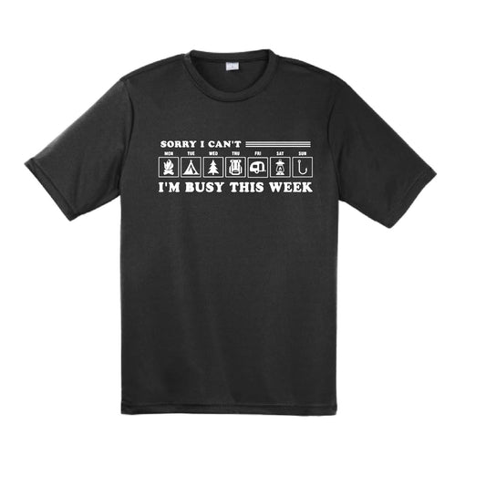 Sorry I Can't I'm Busy Camping This Week | Men's Short Sleeve Camping T-Shirt | 100% Polyester