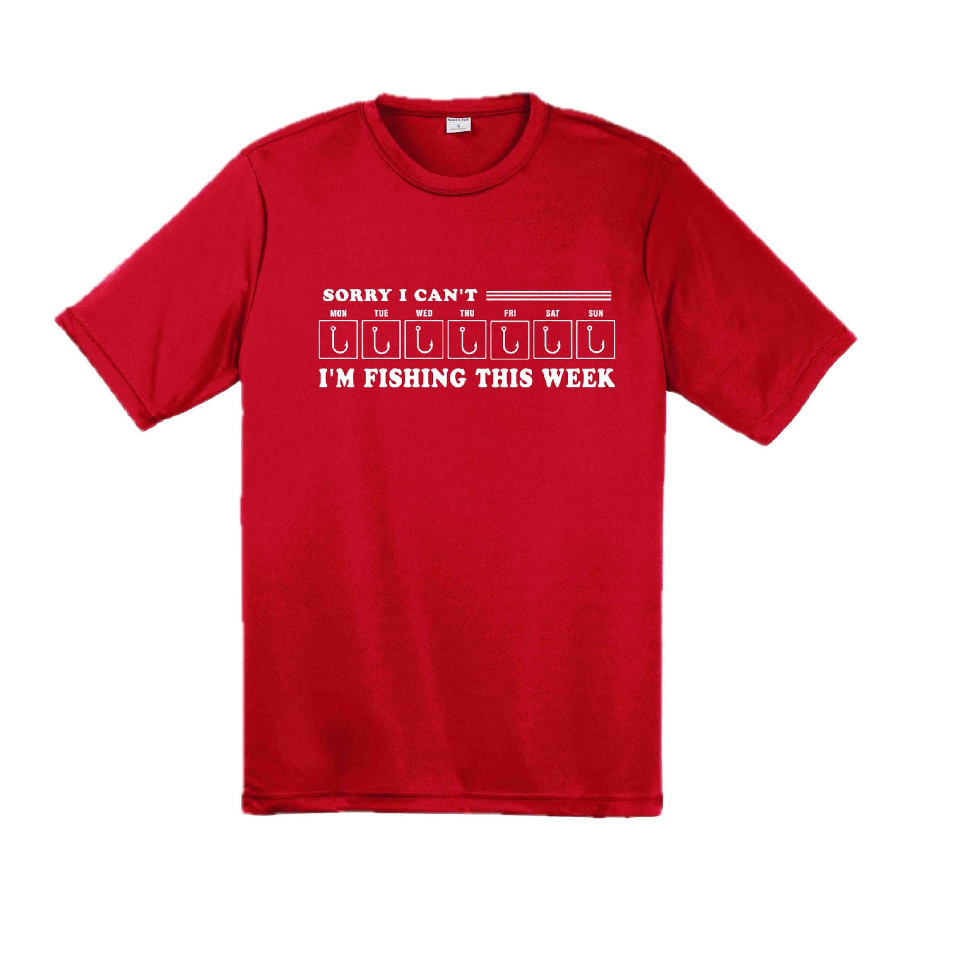 Sorry I Can't I'm Busy This Week Fishing | Men's Short Sleeve Camping T-Shirt | 100% Polyester