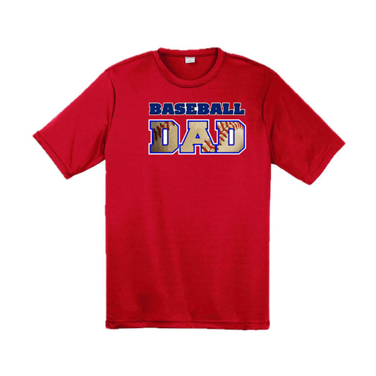 Baseball Dad | Men's Short Sleeve Athletic Baseball Performance T-Shirt | 100% Polyester