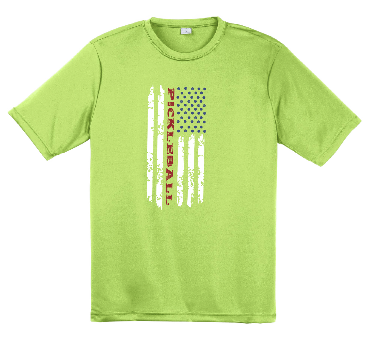 Pickleball Flag (Vertical) | Clearance Men's Short Sleeve Athletic Shirt | 100% Polyester