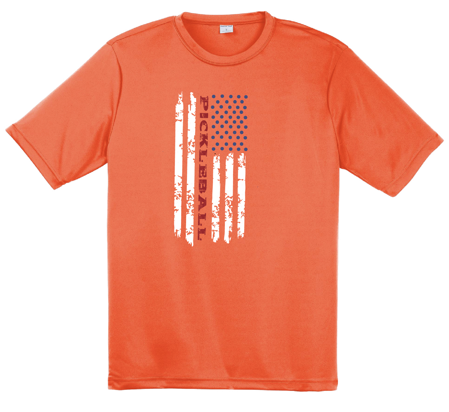 Pickleball Flag (Vertical) | Clearance Men's Short Sleeve Athletic Shirt | 100% Polyester