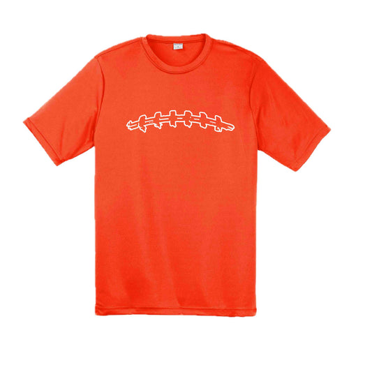Football Laces | Men's Short Sleeve Football T-Shirt | 100% Polyester