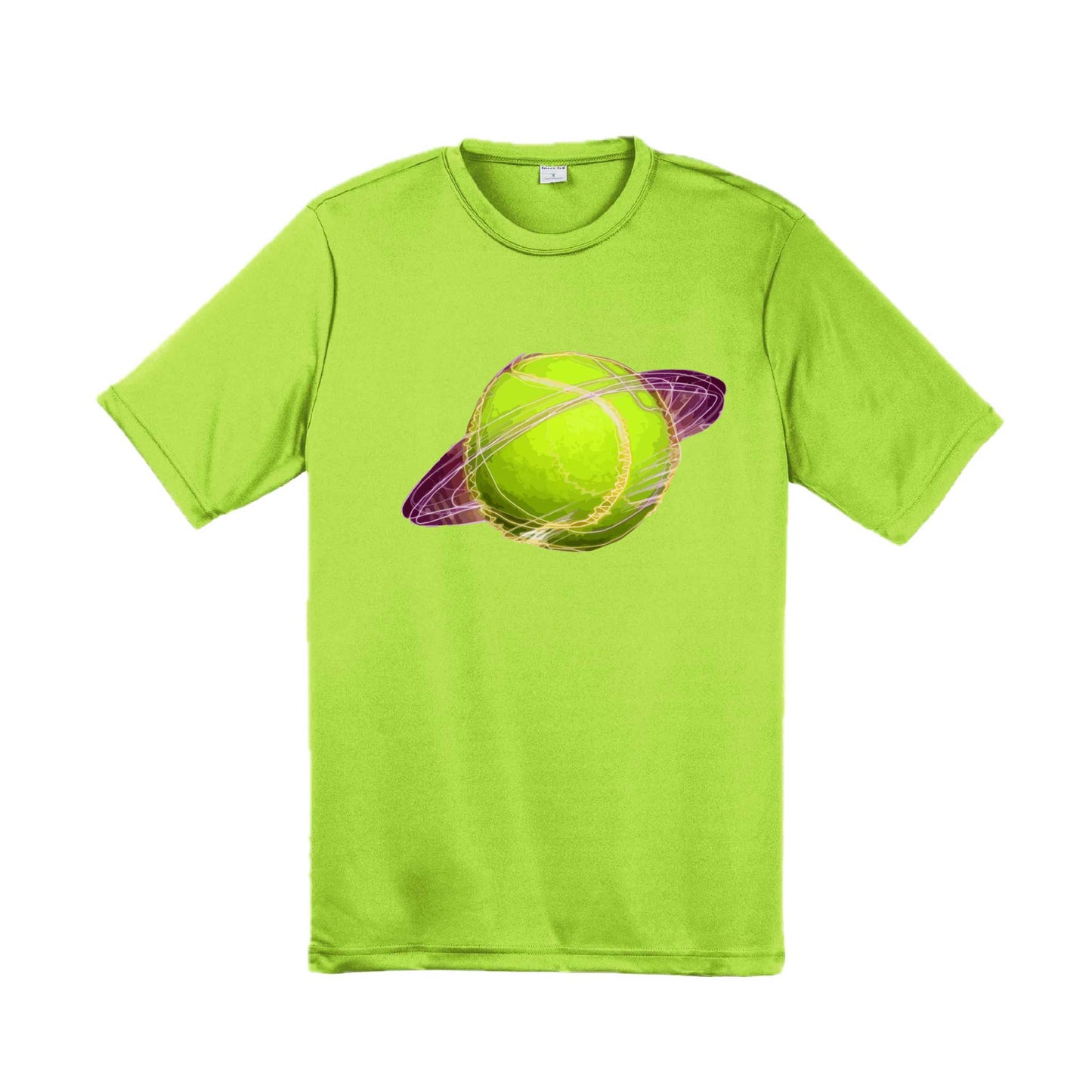 Galactic Tennis | Men's Short Sleeve Athletic Tennis Performance T-Shirt | 100% Polyester