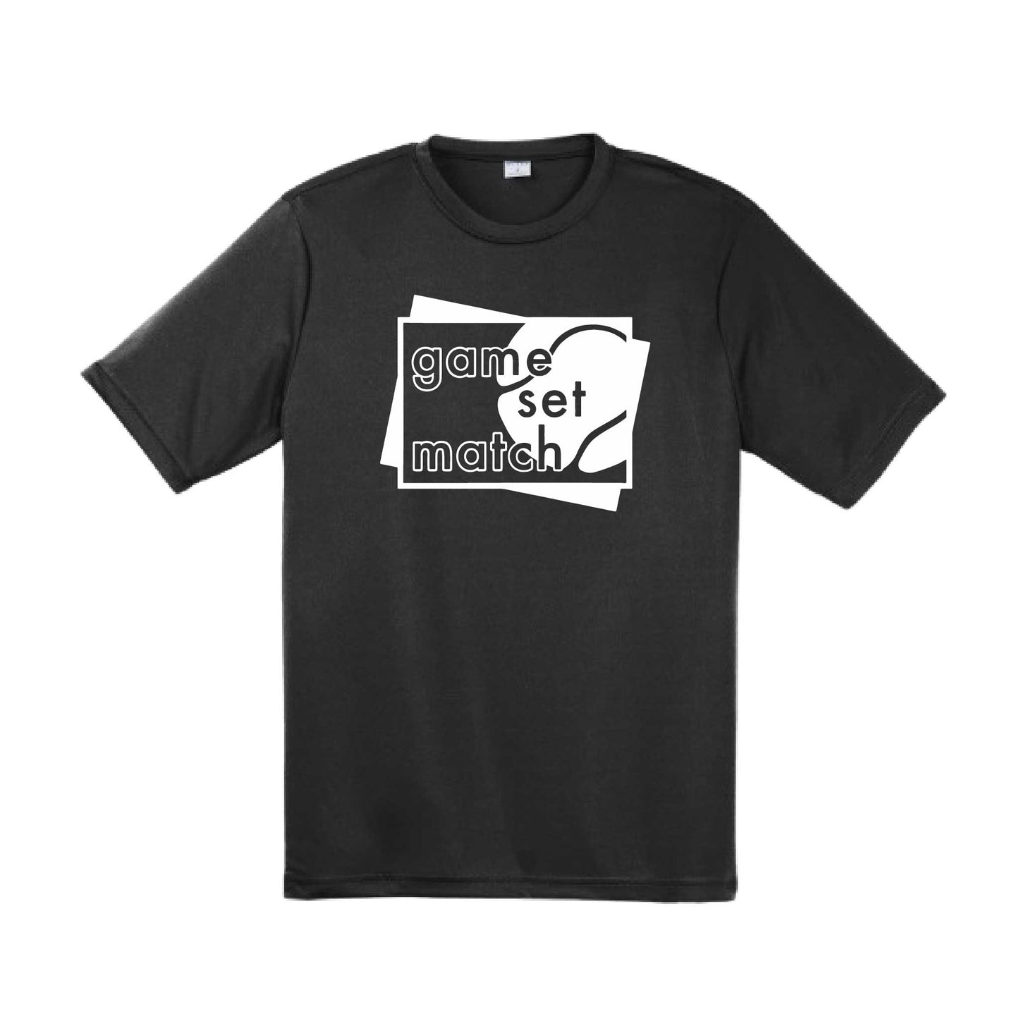 Game Set Match | Men's Short Sleeve Athletic Tennis Performance T-Shirt | 100% Polyester