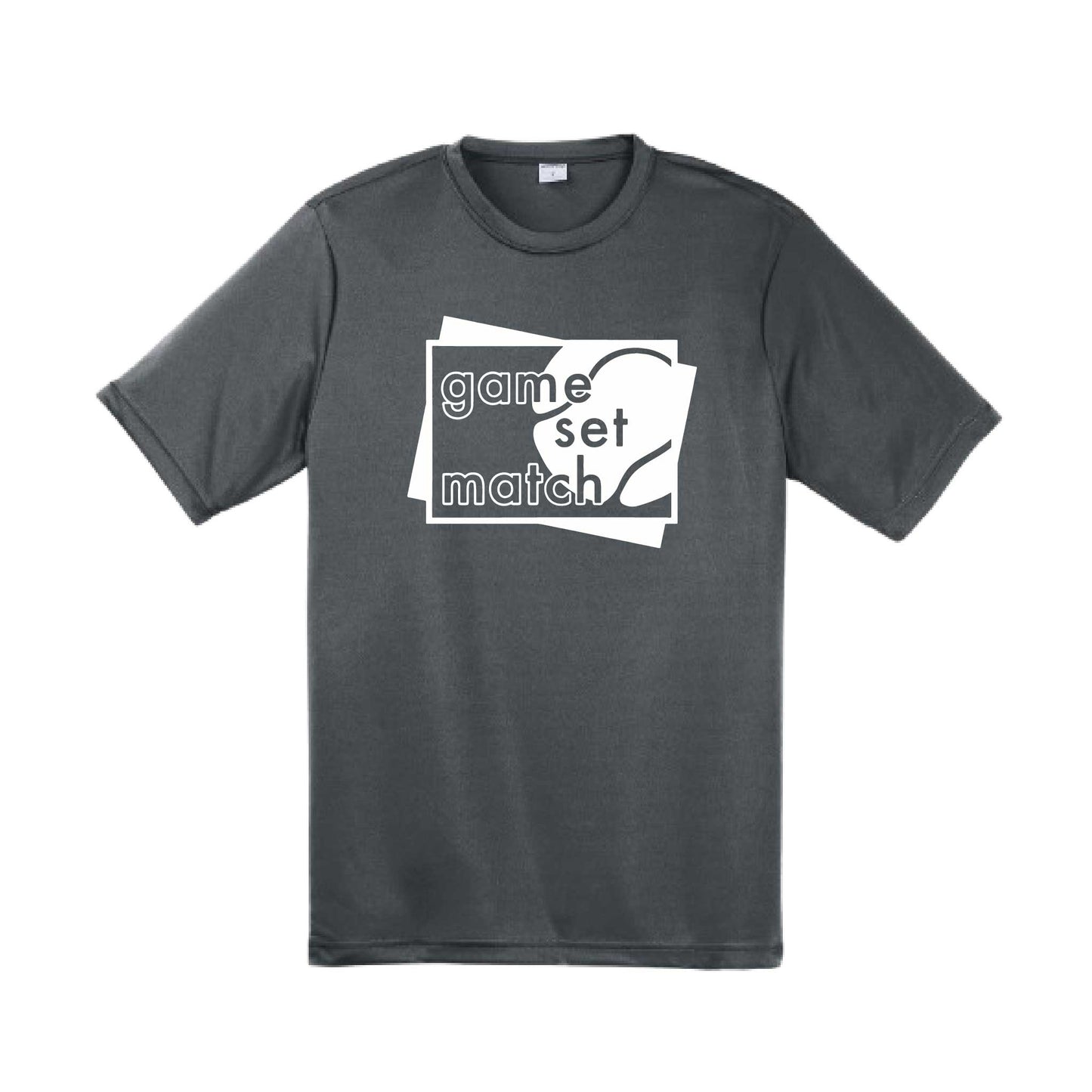 Game Set Match | Men's Short Sleeve Athletic Tennis Performance T-Shirt | 100% Polyester