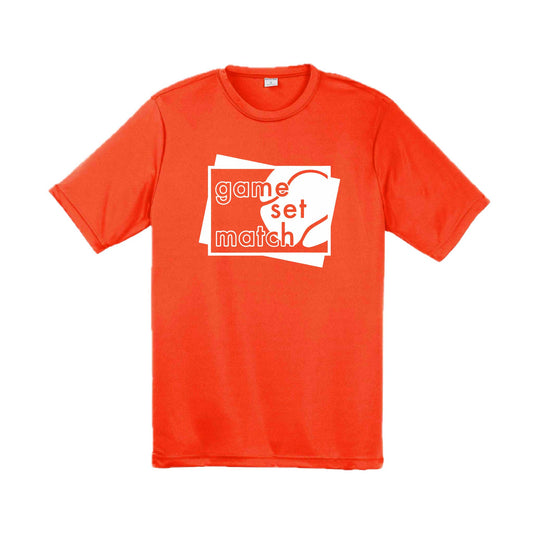 Game Set Match | Men's Short Sleeve Athletic Tennis Performance T-Shirt | 100% Polyester
